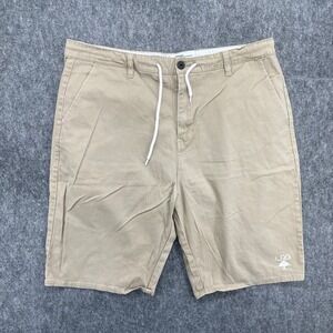LRG Lifted Research Group Shorts Mens 36 Khaki Tan True Straight Chino